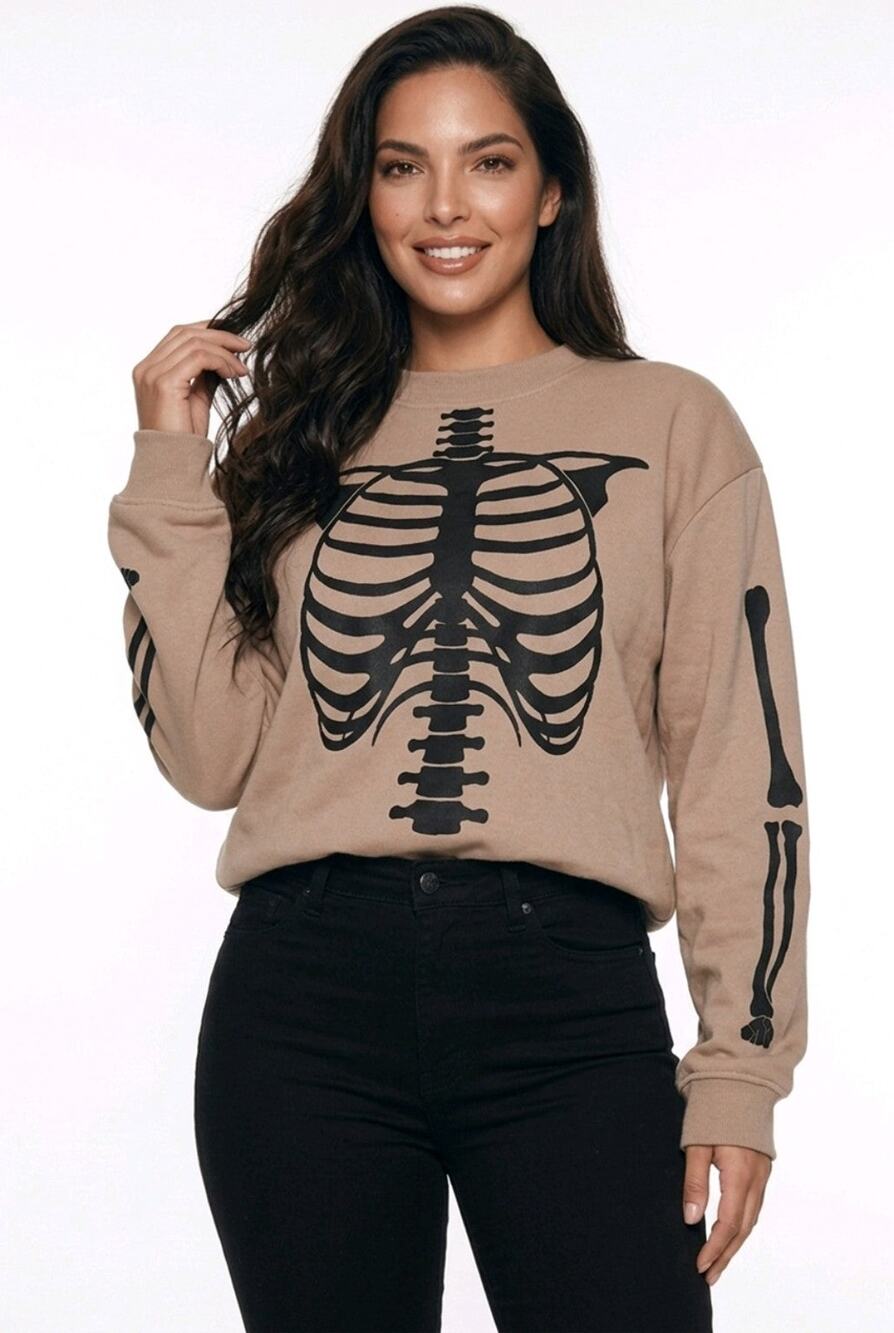 Better Together Skeleton Ribcage Crewneck Sweatshirt Women's Small NWOT
